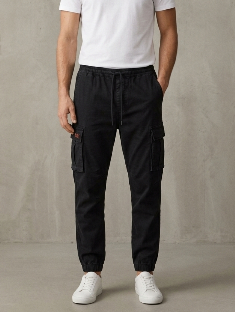 Zara Men's Black Cargo Jogger Pants Size XL